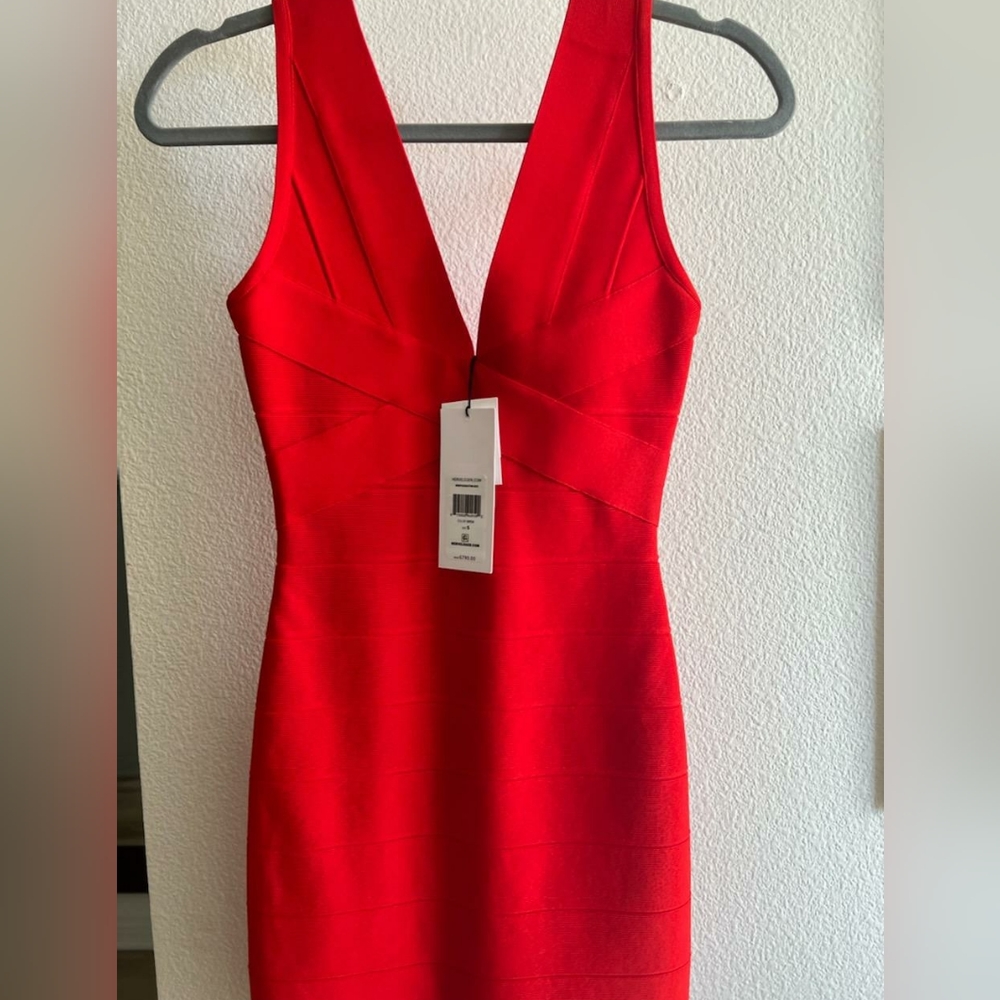 NWT Herve Leger Siren Red Bandage Dress
